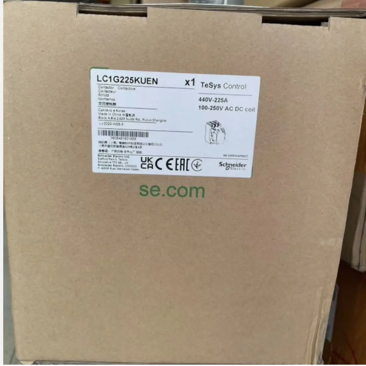 LC1-F225M7 220VAC 50/60HZ new model LC1G225KUEN G 225 3P Std 100-250V ACDC Contactor, high power