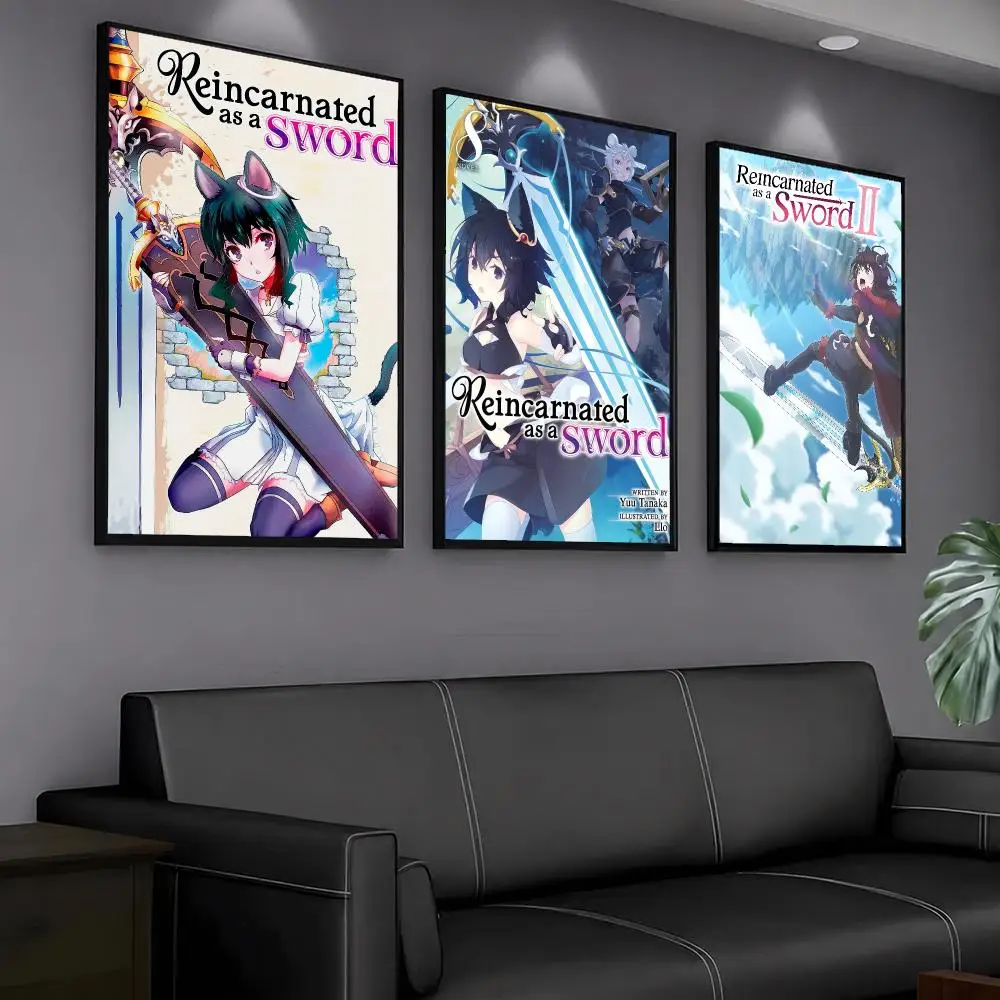 anime R-Reincarnated as a Sword-D Painting Calligraphy Artwork for Home Bedroom Office Wall Decoration Gift