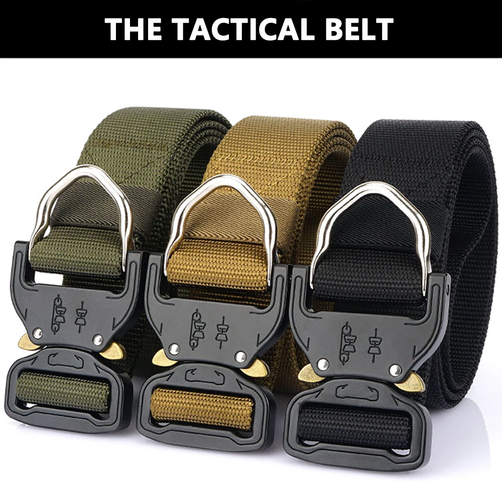 TUSHI Neue Taktische Gürtel Gewebt Langlebig Automatische Schnalle Männer Gürtel Armee Outdoor Jagd Multifunktionale Nylon Gürtel Mann Hosen Gürtel – Detail 1