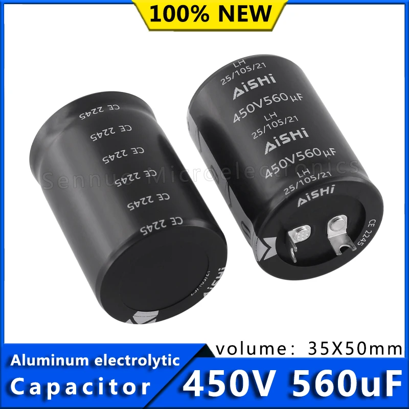 1Pcs 450v 560uf Brand new high voltage electrolytic capacitors Aluminum electrolytic capacitors 560uf 450v Volume 35mmx50mm