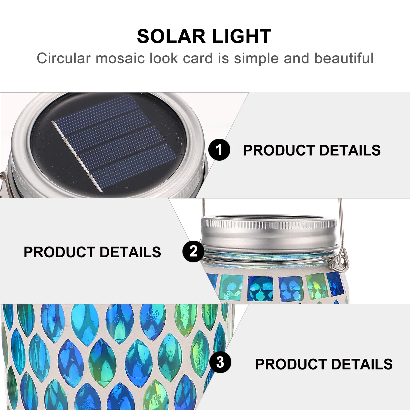 

Solar Lawn Lantern Lights Outdoor Lamp Glass Jar Chargeable Landscape Lighting Garden Power