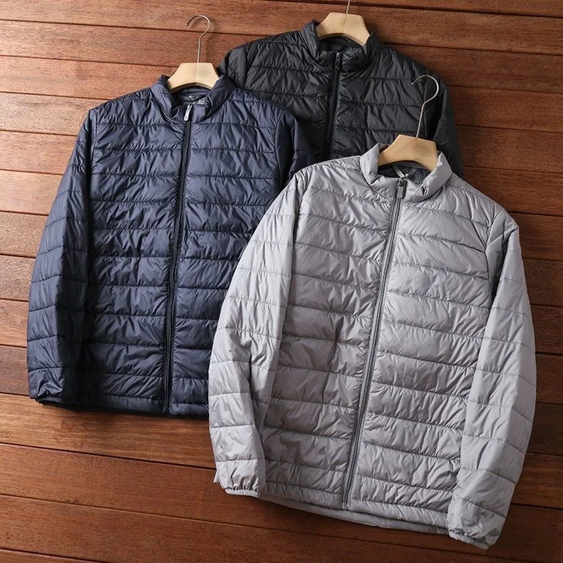 Self-Heating Thermal Inner Lightweight Windproof Warm Stitching Stand Collar Cotton Jacket Men's Autumn Winter Clothing