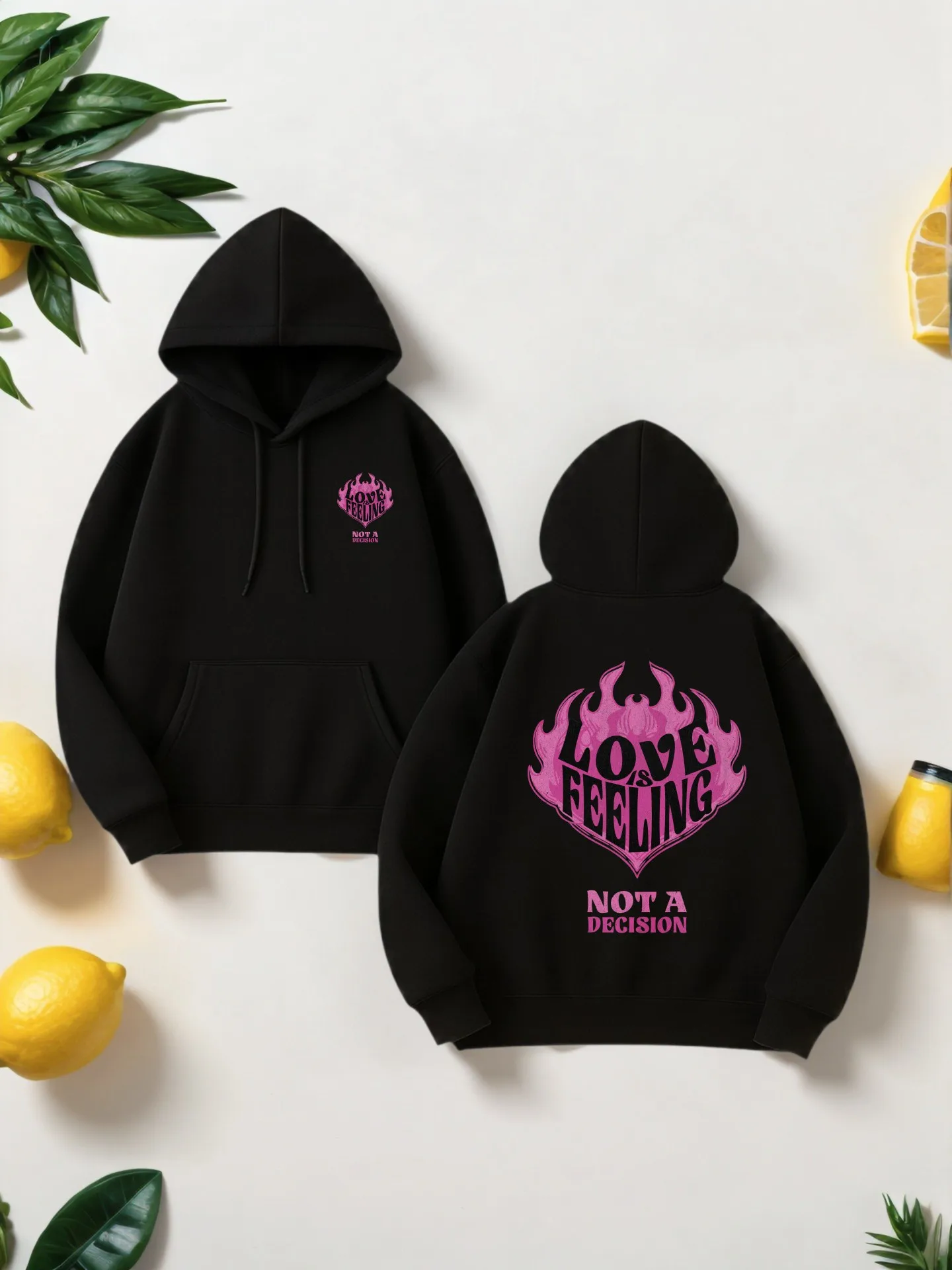 هوديي جرافيك للرجال، حب - طباعة حروف ملمس، نمط كاجوال، قماش ناعم، للرجال والمراهقين، للارتداء اليومي #1