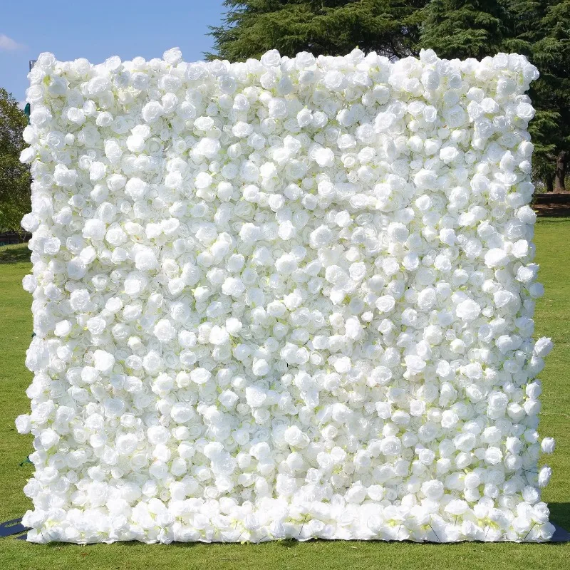 Artificial flower wall 3D 5D fabric background scroll wedding birthday party decoration artificial flower wall