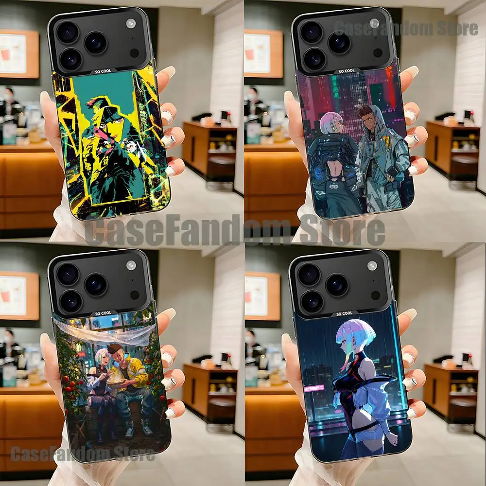 

E-Edgerunners Game Cyberpunk Phone Case For iPhone 17,16,15,14,13,12,11,Pro,Max,Plus,Black Matte Shockproof Cover