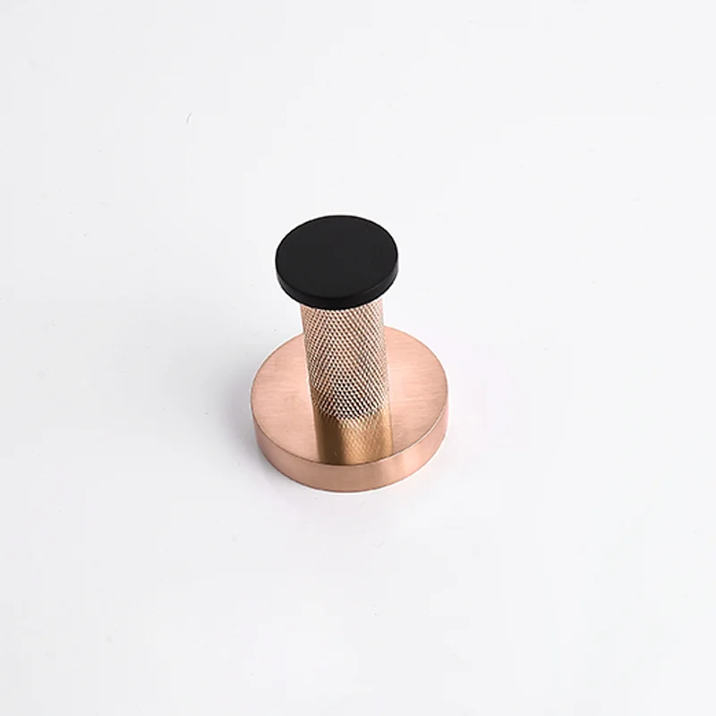 Rose goud zwart roestvrij staal wandgemonteerde handdoekring patroon handdoekstok enkele haak toilet badkuip zeepcontainer badkamer