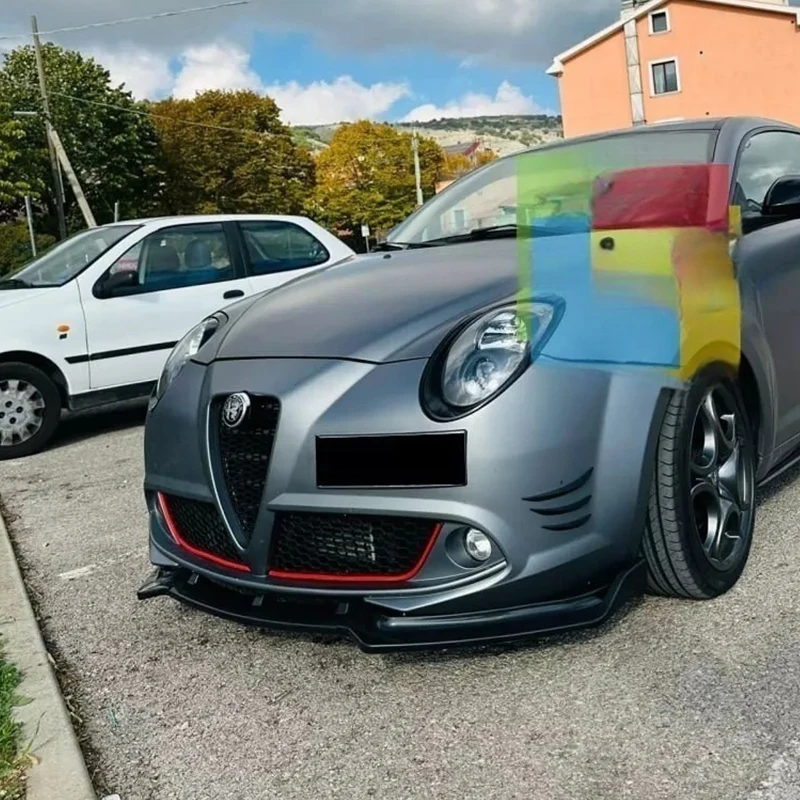 ل ألفا روميو ميتو 2009-2016 JTDM TB QV Twinair سيارة الجبهة حافة مصد السيارة الذقن المفسد الفاصل الناشر بوديكيت الجبهة الفاصل #2