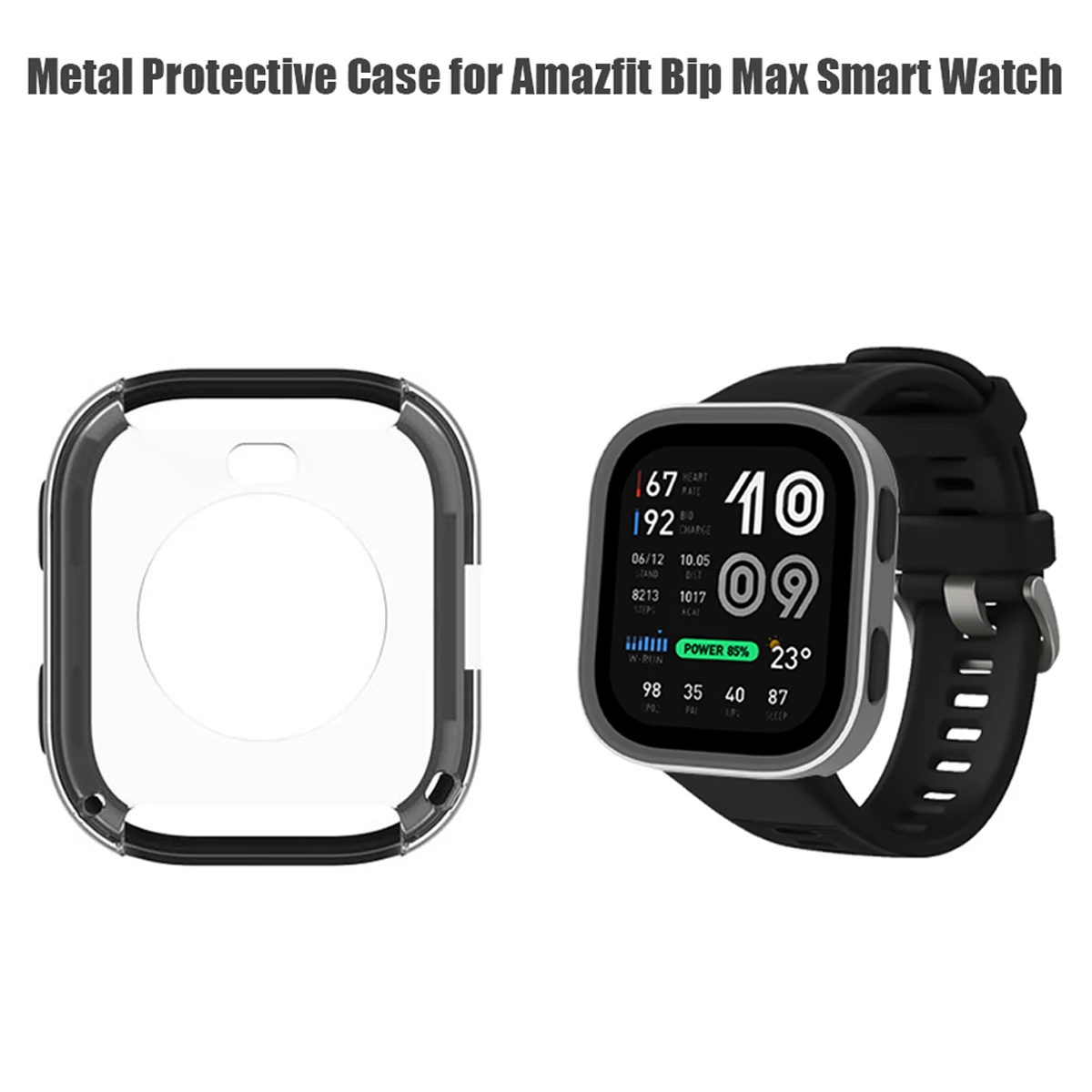 Metal Case for Huami Watch Bip Max Hard Protective Cover Shell Anti-drop Bumper for Huami Bip Max High Quality Protector