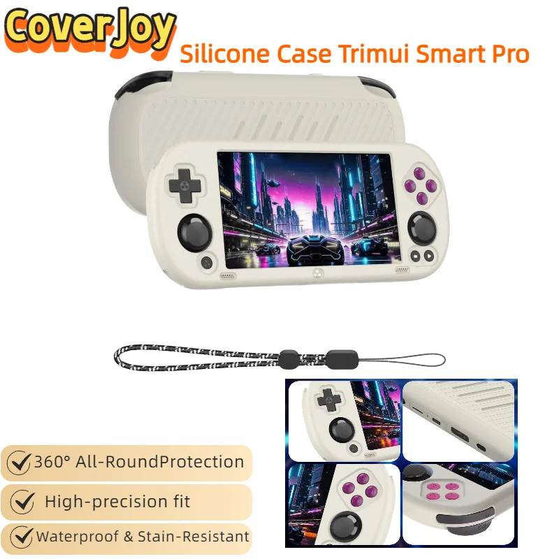 

CoverJoy подходит для Trimui Smart Pro 5-дюймовая игровая консоль, силиконовый защитный чехол, ручной чехол для хранения с защитой от падения, чехол в стиле ретро