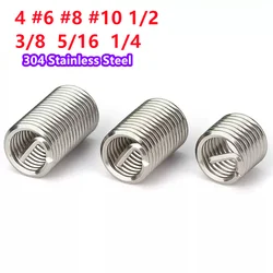 British American Standard 304 Stainless Steel Helicoil Thread Repair Splice Spiral Wire Helicoil Threaded Bushings 4#6#8#10 1/2