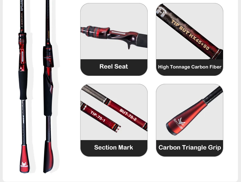 PURELURE GRUPLA Spinning Casting Rod High Carbon Universal Long Throwing Fishing Rod in FUJI Accessories Fast