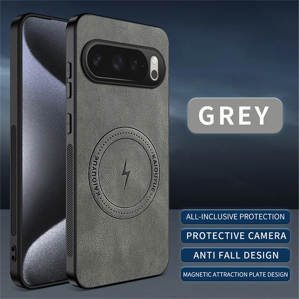 Luxuriöse, klassische Handyhülle aus Leder mit Magnetverschluss für Google Pixel 10, 9, 11 Pro XL, 9A, 8A, 8, 7, 7A, 6, 6A, kompatibel mit MagSafe und kabellosem Laden. – Detail 11