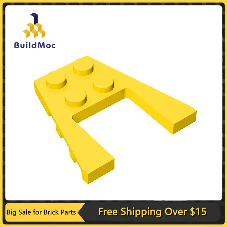 10Pcs MOC Parts 43719 41822 Wedge Plate 4 x 4 with 2 x 2 Cutout Compatible Bricks DIY Building Block Particle Kid Brain Toy Gift