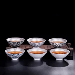 70ml Creative 999 Sterling Silver Master Cup Ceramic Teacups Office Small Tea Bowl Household Handmade Chinese Kung Fu Drinkware