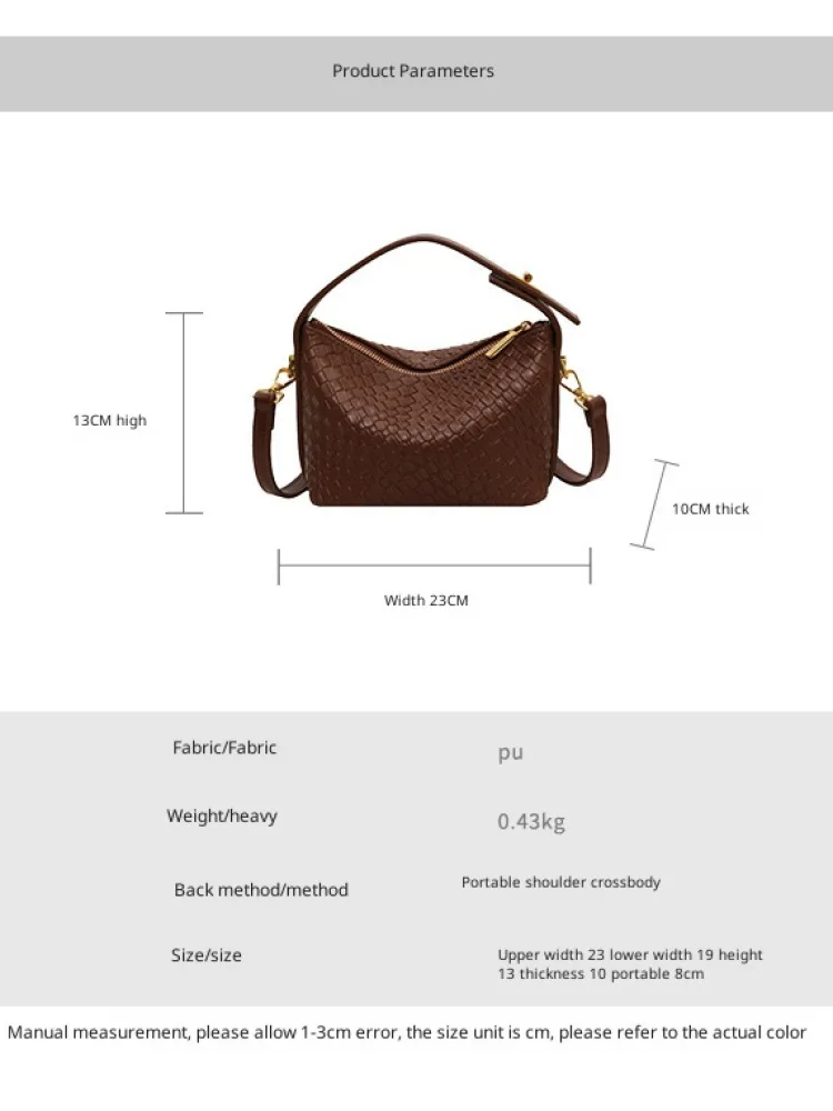 Tkana damska torba na ramię w stylu Retro torba na pachy Lunchbox Sen Meng skośna torba Crossbody