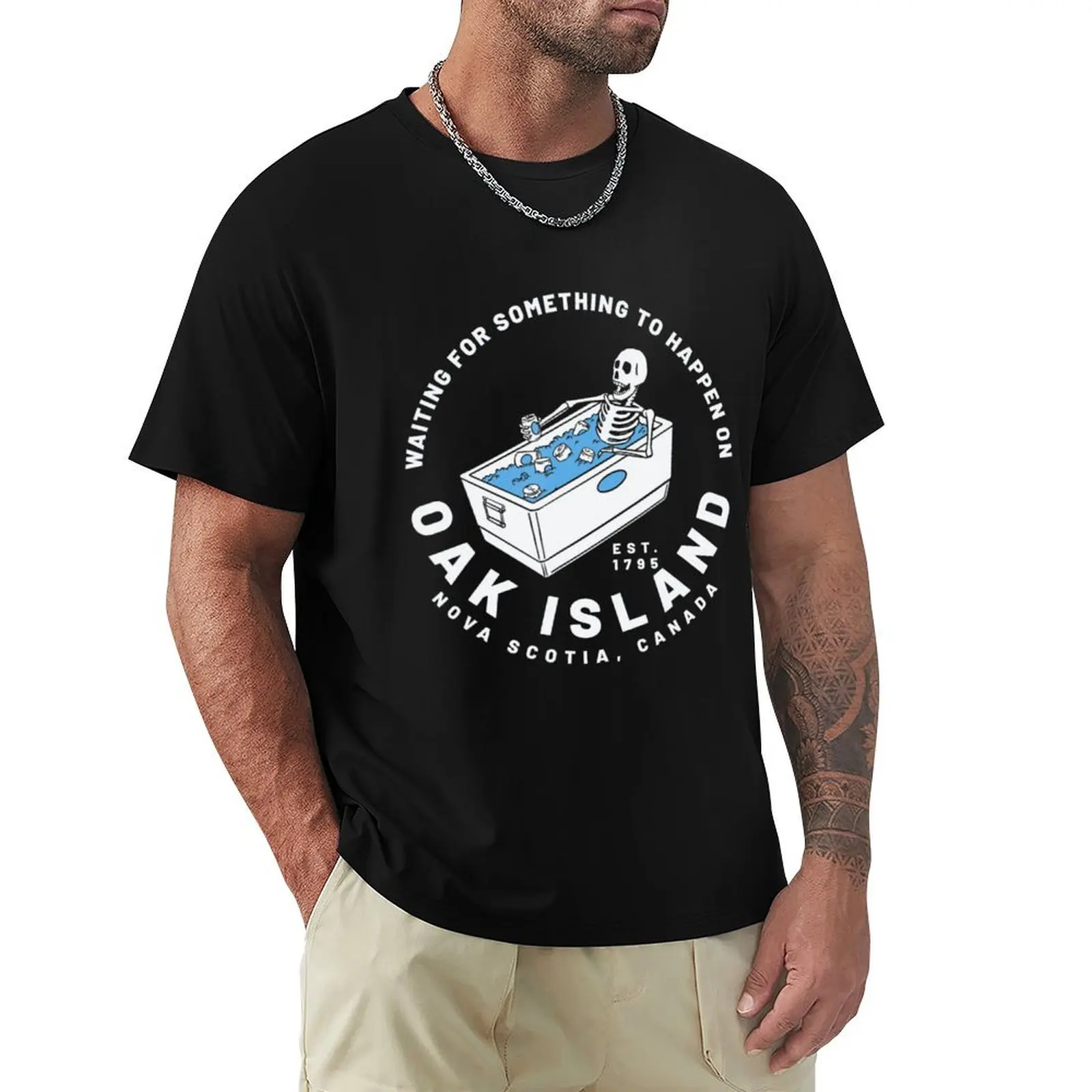 

Oak Island Waiting For Something To Happen Treasure T-Shirt Soft Anti-Shrink Cotton Tee