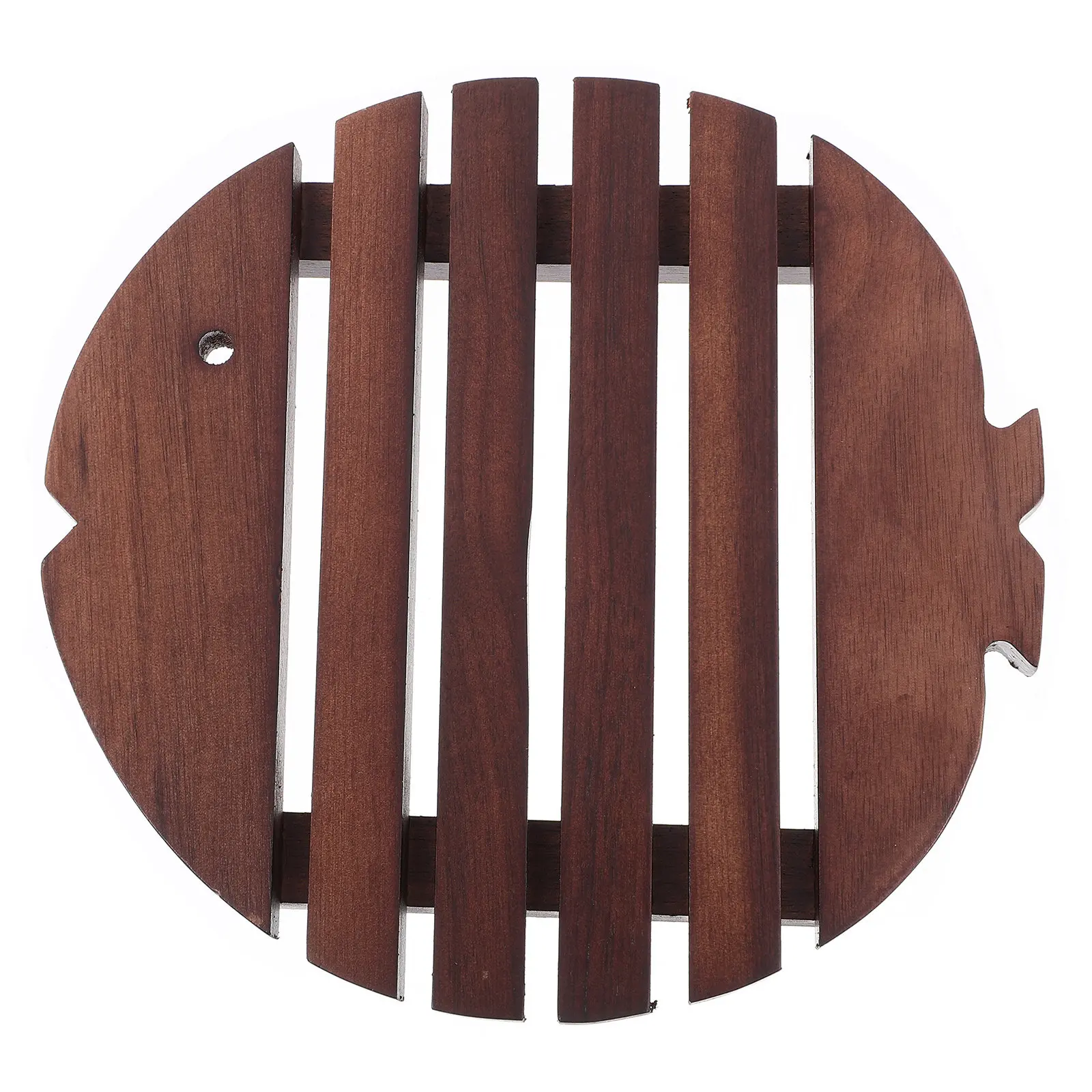 Wooden Fish Shaped Trivet Heat Resistant Coaster Mat for Hot Dishes Bowls Pans Kitchen Counter Table Protector Stylish Modern