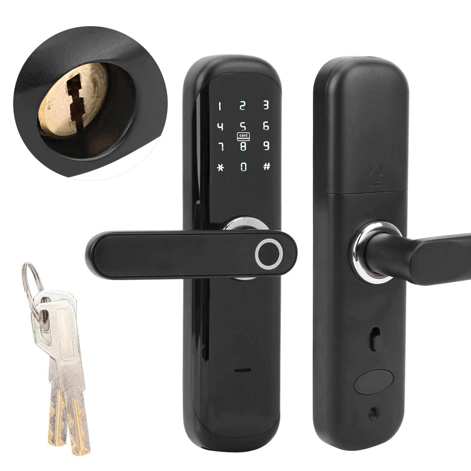 Keyless Entry Door Lock Smart Door Lock Security Fingerprint for TUYA APP Remote Control Electronic Coded for Home Hotel