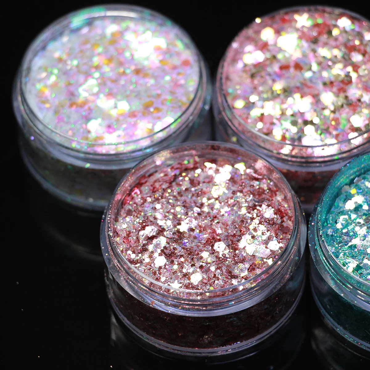 Brillo holográfico grueso para decoración de uñas, purpurina para manualidades, Festival, lentejuelas en polvo, arte de uñas, resina epoxi, escamas de lentejuelas brillantes