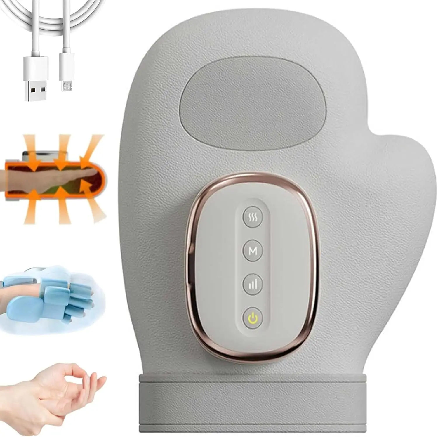 

Умный электрический массажер для рук с теплой компрессией и перчатками для акупунктурных точек, подушка безопасности для мужчин и женщин