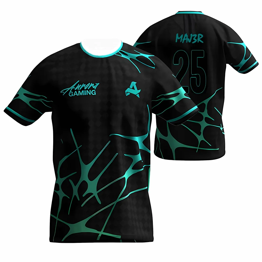 أورورا الألعاب الرياضية نادي الصيف الزي الجديد CS2 ESL المهنية الدوري التدريب تي شيرت هدية الأعلى #3