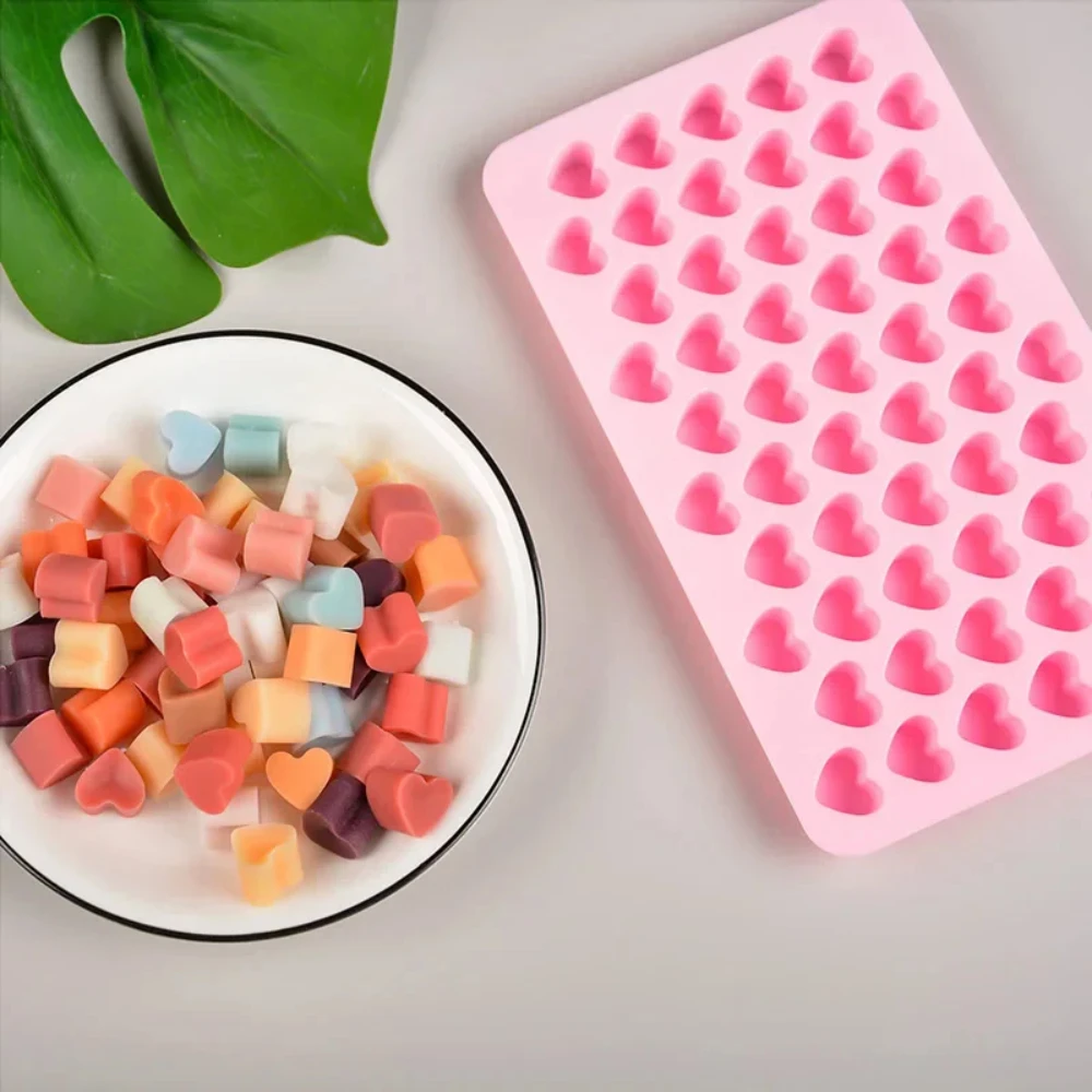 55 Cavity Heart-shaped Candle Silicone Mold Love Resin Mould DIY Candle Can Gypsum Ceramic Making Tool Birthday Party Home Decor