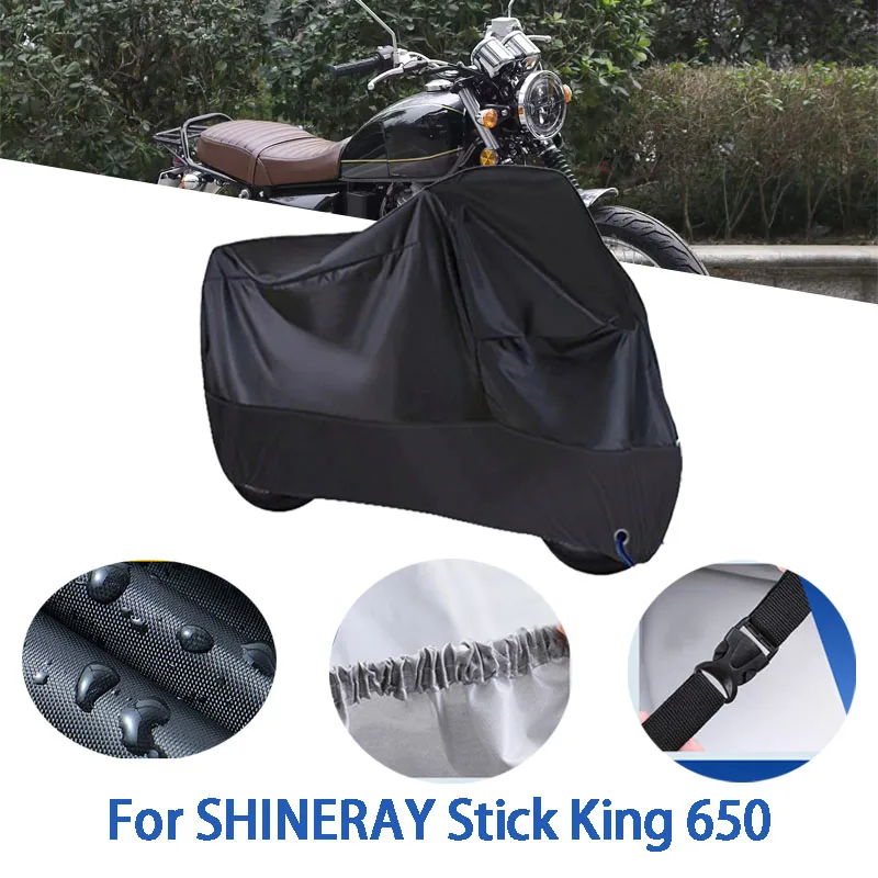 

Motorcycle Full Covers For SHINERAY Stick King 650 Car Outdoors Sun Protection Dust No Ear Thickened Oxford Clothcover