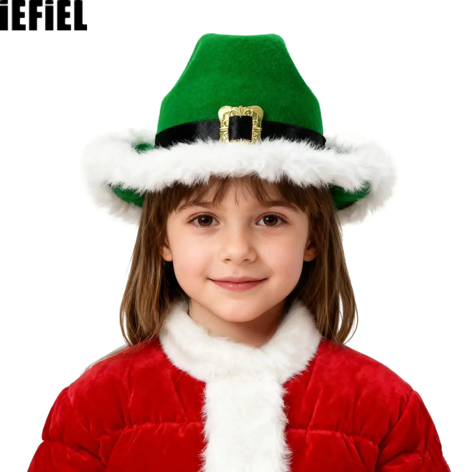 

Boys Girls Christmas Cowboy Hat Santa Cowboy Hat for Xmas Parties Costume Dress Up Supplies Cosplay Accessories