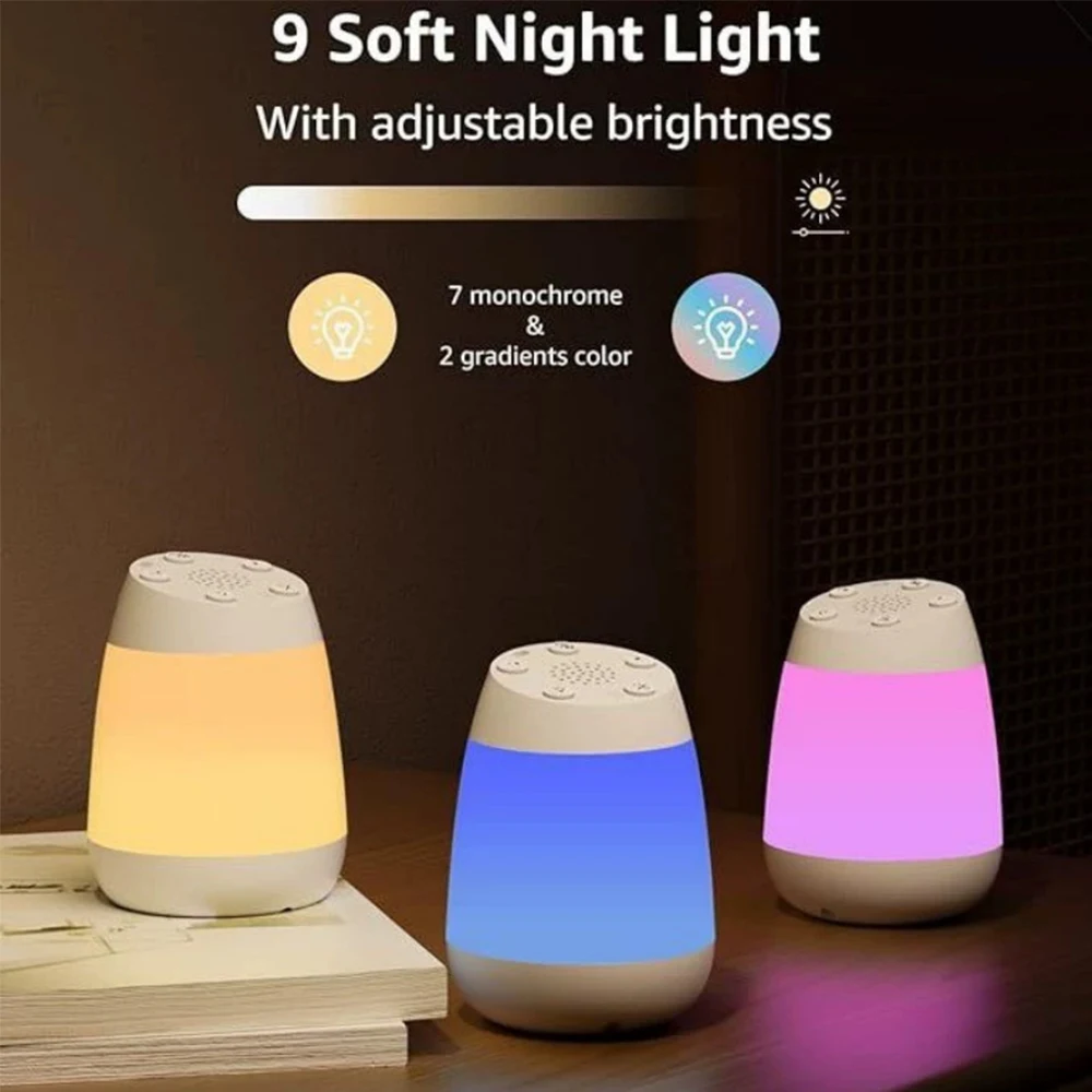 따뜻한 빛 수면 보조 램프, 아기 수면 보조, 음악 플레이어, 수면 보조, 백색 소음 수면 장치