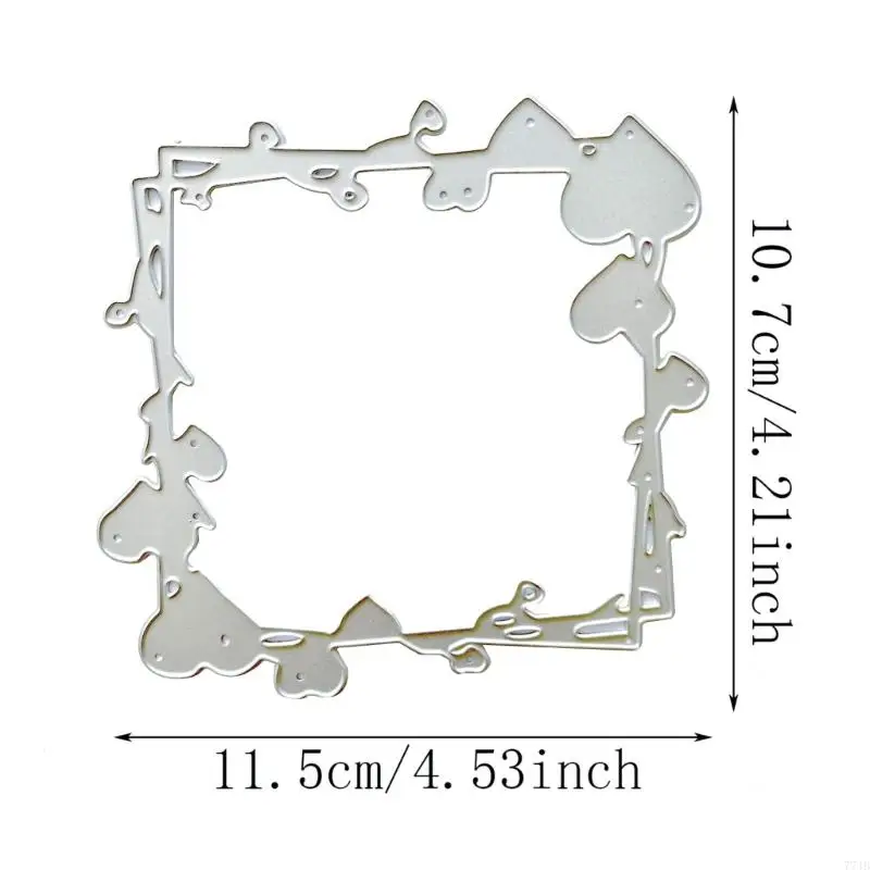 77JB Heart Frame Die Die Mede Marco corazón Corte metal Minitos Diy Craft Scrapbooking