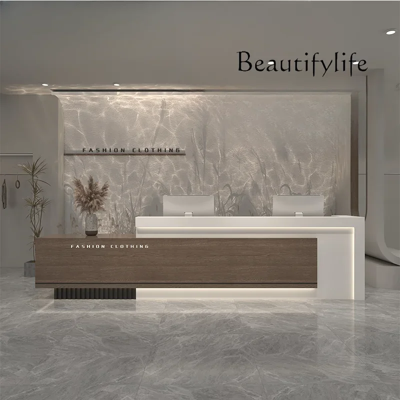 Company Reception Desk Hotel Consulting Counter Beauty Salon Cashier Desk Paint Simple Bar Counter