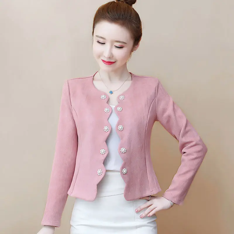 

2025 New Spring Autumn Short Cardigan Jacket Women's Fashion Korean Small Fragrant Style Bazers Coat Lady All-Match Outwear Tops
