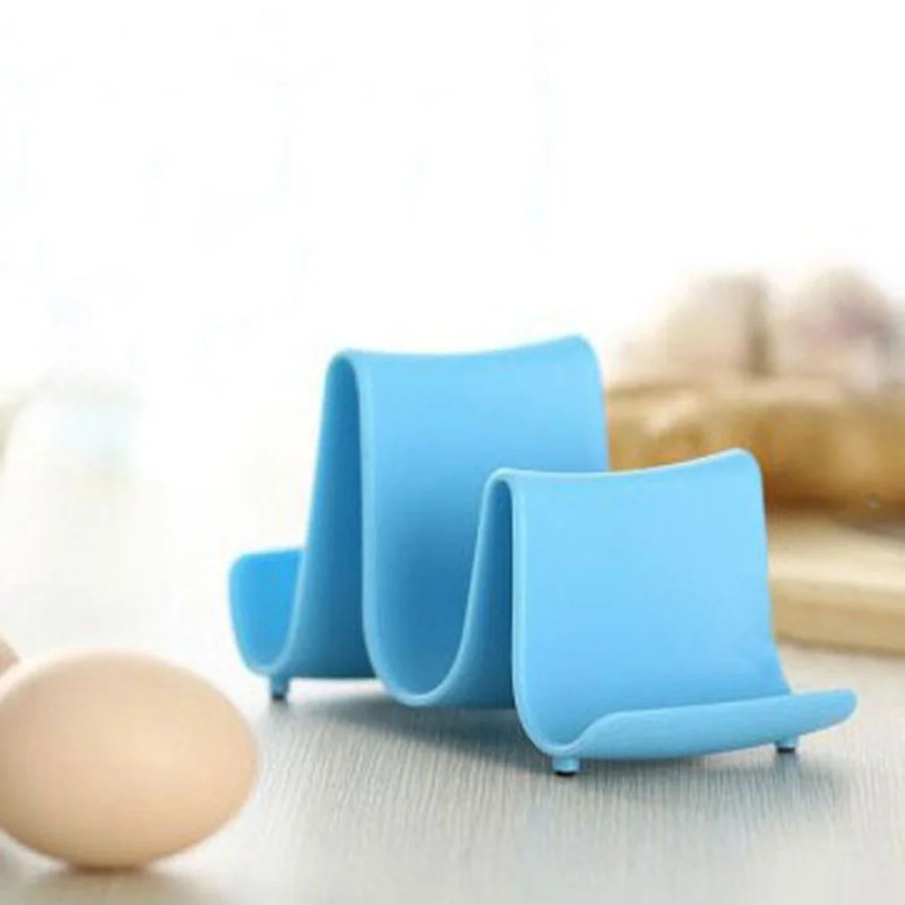 

Wave Pot Lid Rack Blue Plastic 3-Tier Pan Cover Shelf Holder For Kitchen Restaurant Hotel Party Storage Organizer