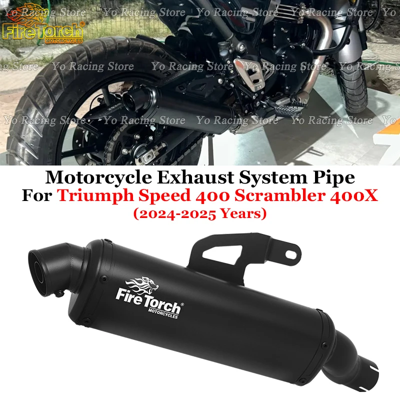 

Motorcycle Exhaust System Escape Middle Link Pipe Muffler DB Killer Slip On For Triumph Speed 400 Scrambler400X 400X 2024 2025