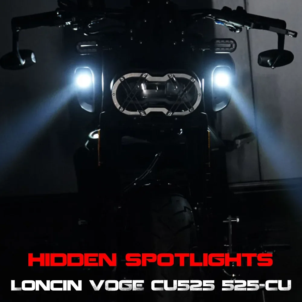 

Motorcycle Hidden LED Spotlights High-bright Auxiliary Road Strong Lens Fog Light Accessories FOR Loncin VOGE CU525 CU-525