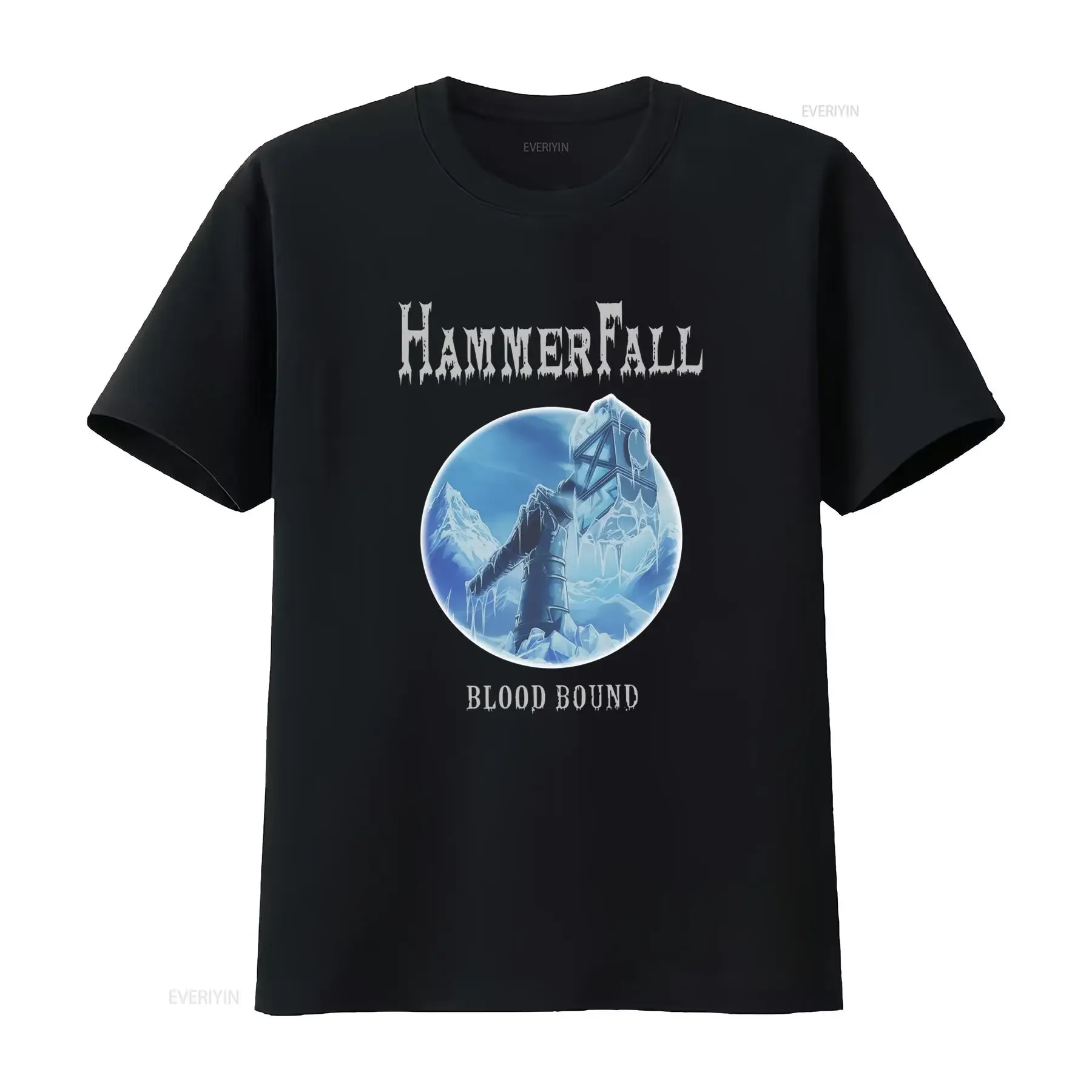 Hammerfall Blood Bound Ice Axe Mountain T Shirt Available in S M L XL 2XL 3XL 4XL 5XL 6XL 7XL vintage Washed Versatile