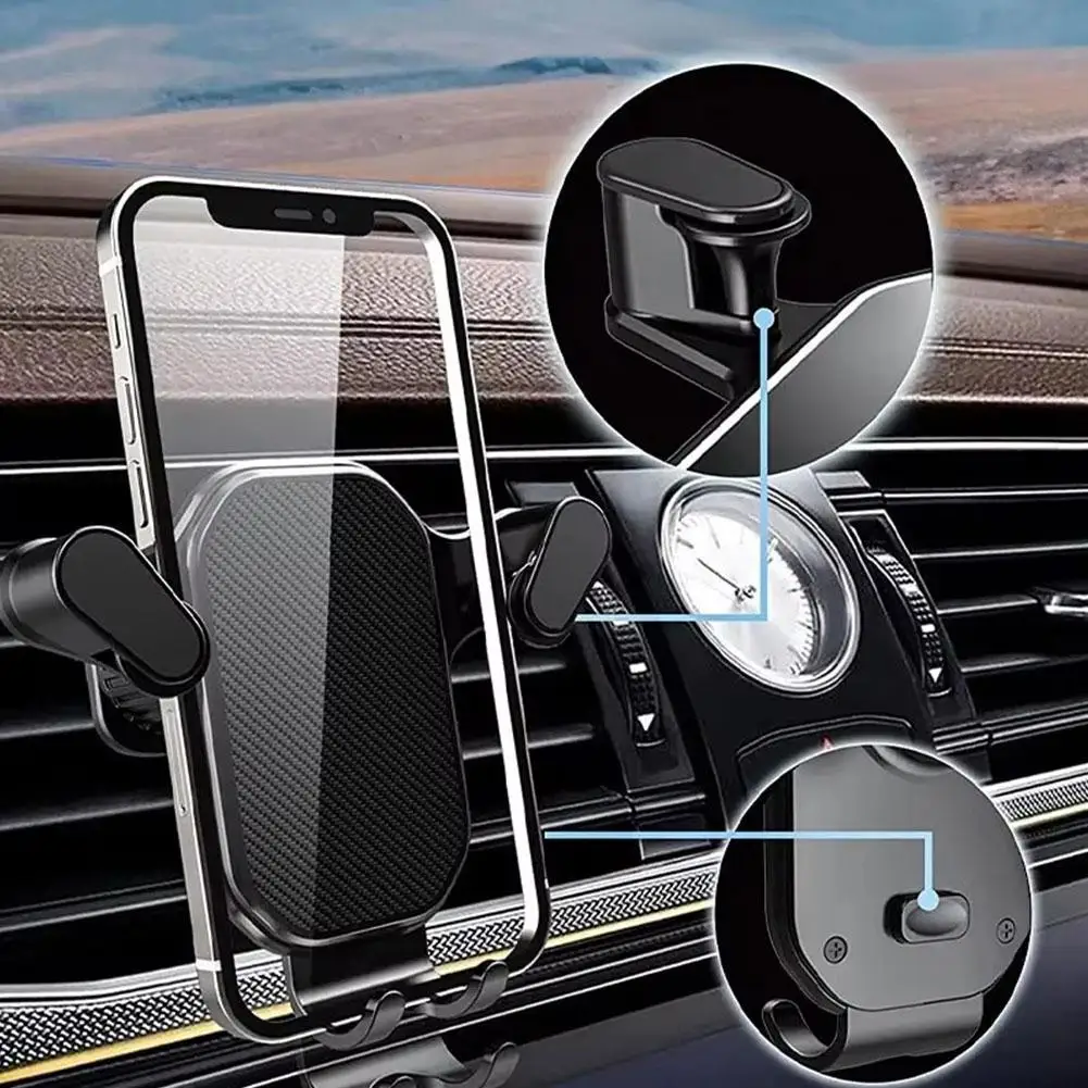 Air Vent Car Phone Holder Gravity Lock Phone Mount 360-degree Flexible Adjustment Universal Auto Phone Stand For 4-7 Inches Z7l9