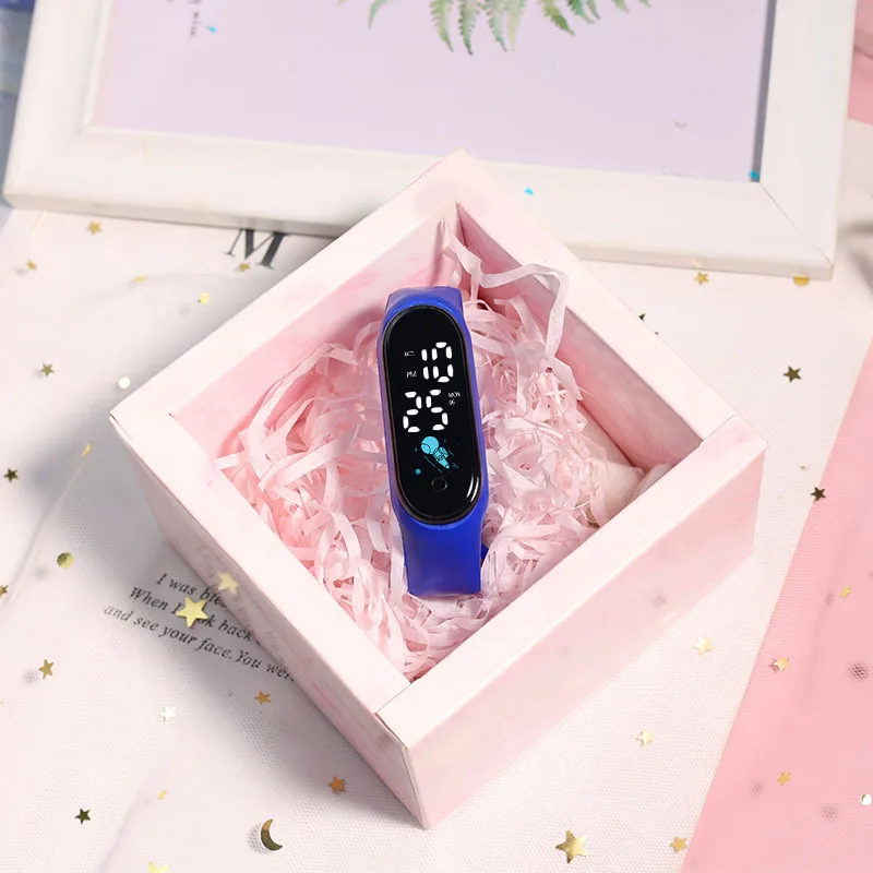 เด็กกันน้ํากีฬานาฬิกาสมาร์ทสร้อยข้อมือซิลิโคนกลางแจ้งนาฬิกาอิเล็กทรอนิกส์สร้อยข้อมือเด็กนาฬิกาดิจิตอล Reloj Montre