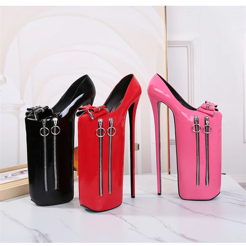 Crossdresser Plus:36-45 46 New Stiletto Zapatos Mujer Sexy Vestir Bombas 30cm Metall Thin Absatz Women Shoes Donna Abiball Pumps