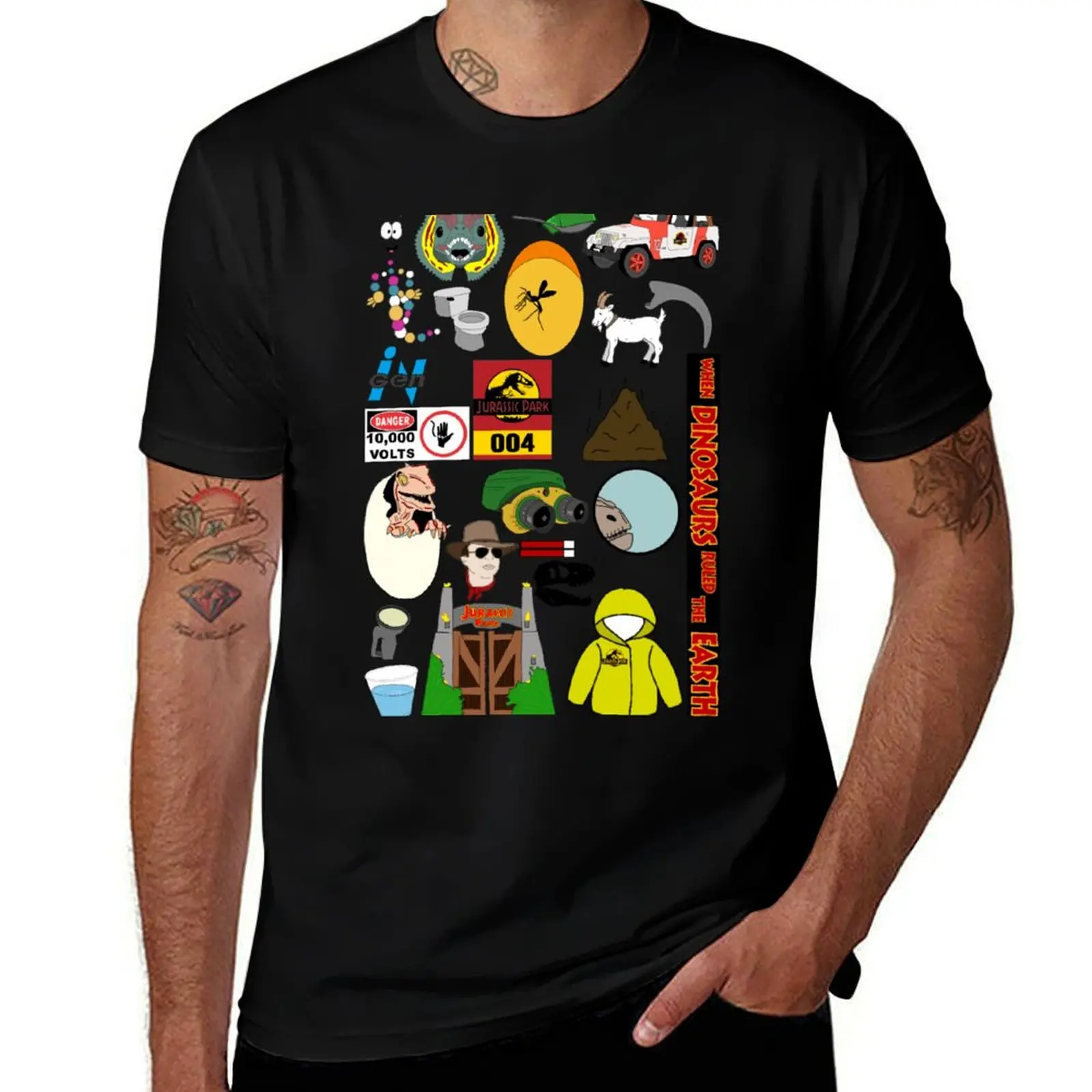 

Jurassic Park - Iconic Items T-Shirt t shirt for man 100 percent cotton anime t shirts for man