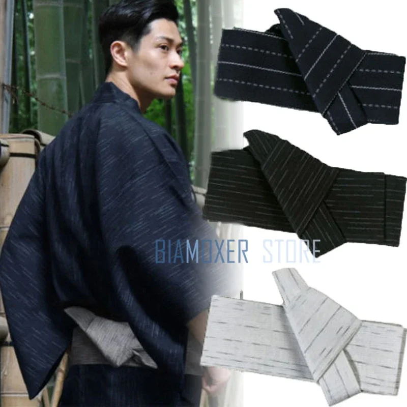 Biamoxer 17 colours Japanese mens Kimono Yukata stiff obi belt easy Kai no Kuchi musubi