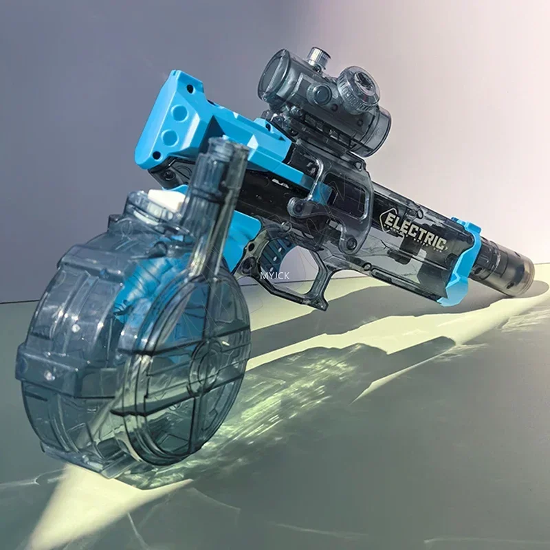 Pistola de agua eléctrica de alta presión para niños, juguetes de verano para exteriores, playa, piscina, jardín, juegos de lucha, ráfagas automáticas, regalos de pistola de agua