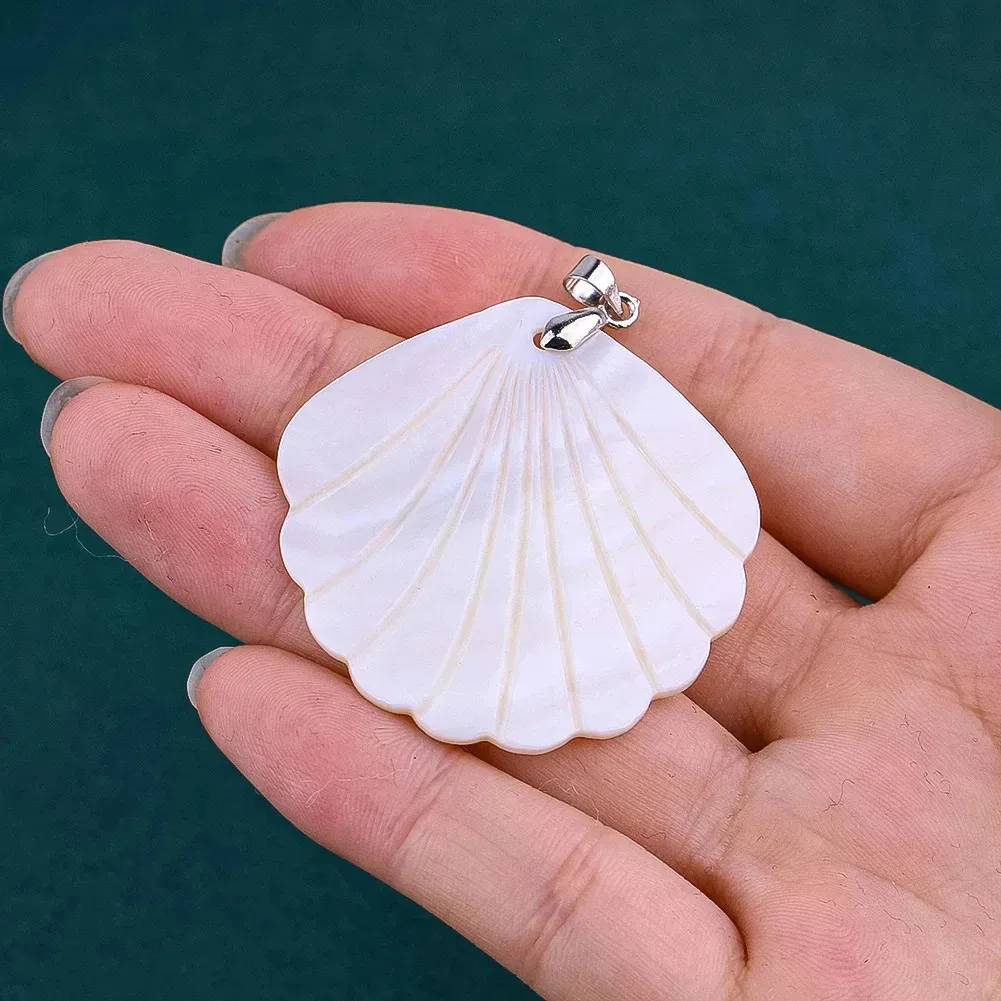 White Nature Pearl Shell Charms Fan Shape DIY Making Fashion Necklace Bracelet Earrings Minimalist Versatile Ornaments Jewelry