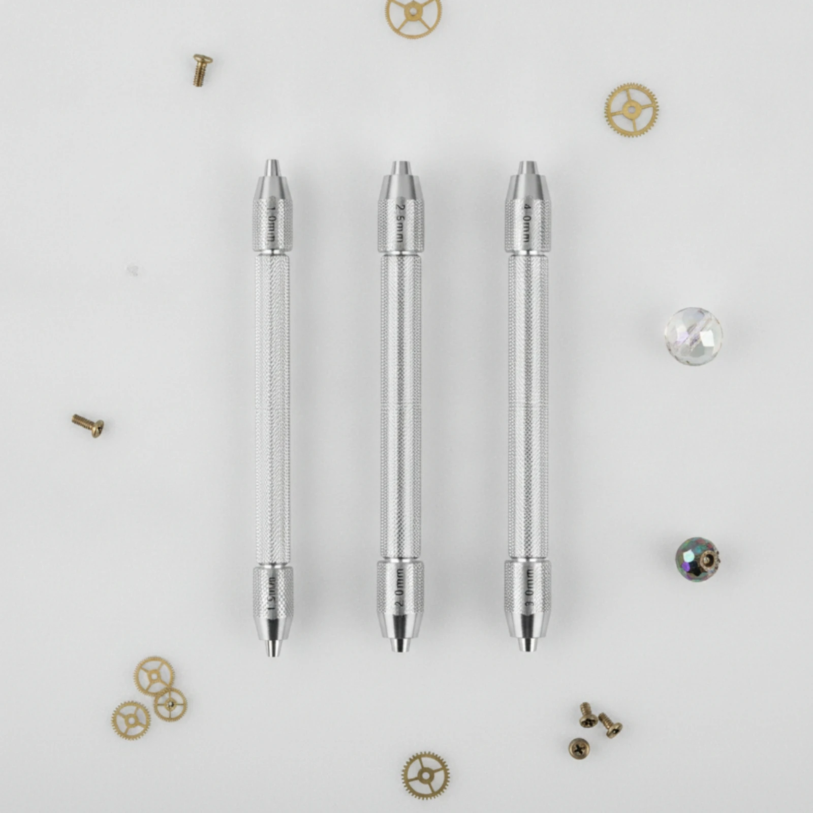 3 Pieces Double-Ended Pin Vise Precision Double-Ended Pin Vice Steel Bit Holder with Knurled Grip Ergonomic Wire Twisting Tool