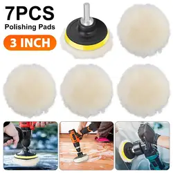 7pcs 3 Inch Car Buffing Polishing Pads For Drilling Sponge Kit Waxing Foam Polisher Tool Combination Set