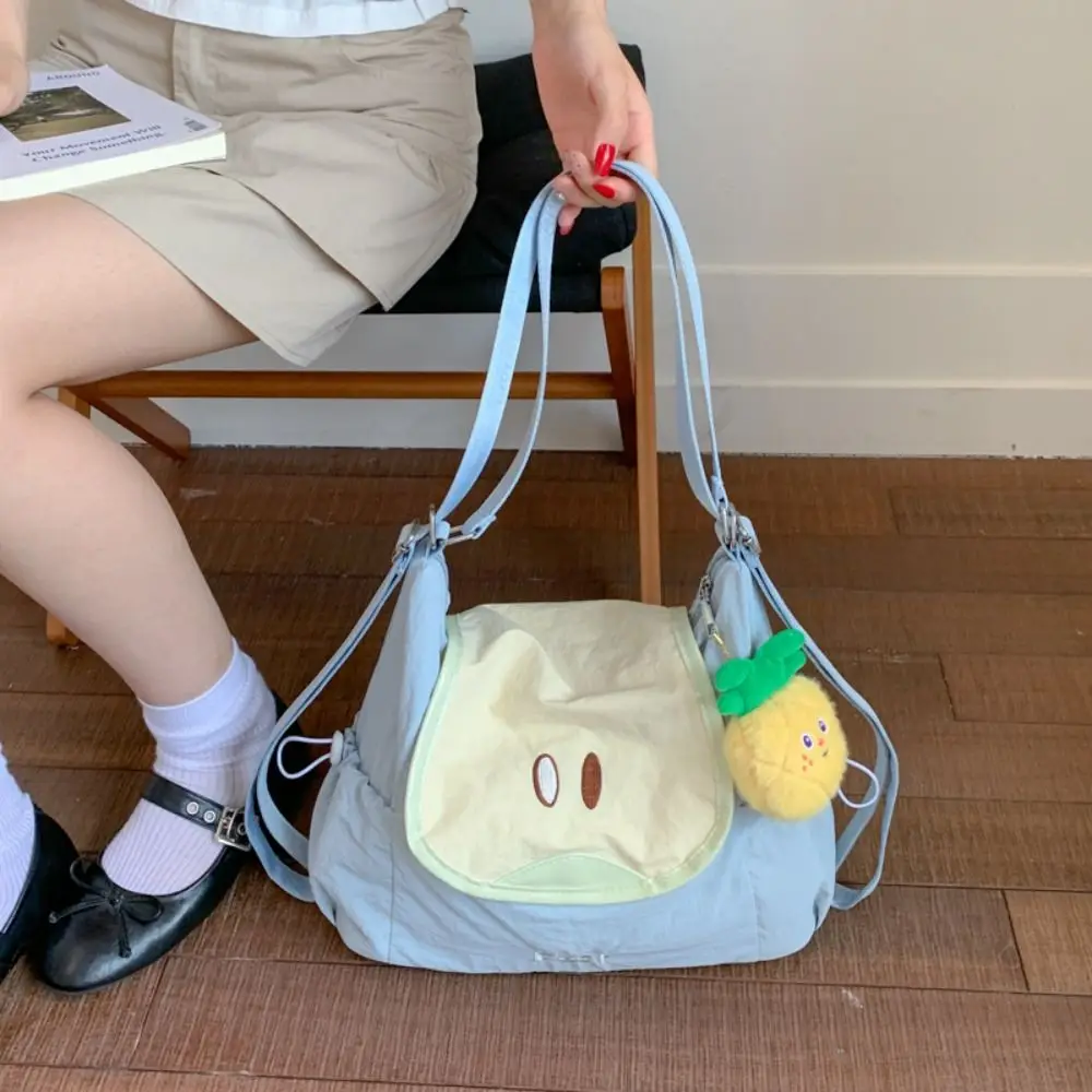 

Повседневный нейлоновый рюкзак цвета дофамина с фруктами, креативная тканевая сумка-мессенджер в корейском стиле, большая вместительная сумка для книг, дорожная сумка