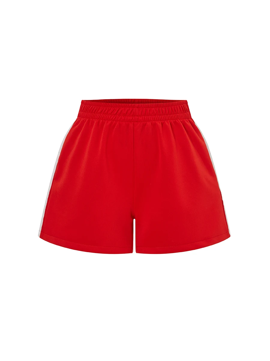 

Women s Striped Shorts Casual Loose Elastic Waist Sport Short Pants with Pockets for Summer