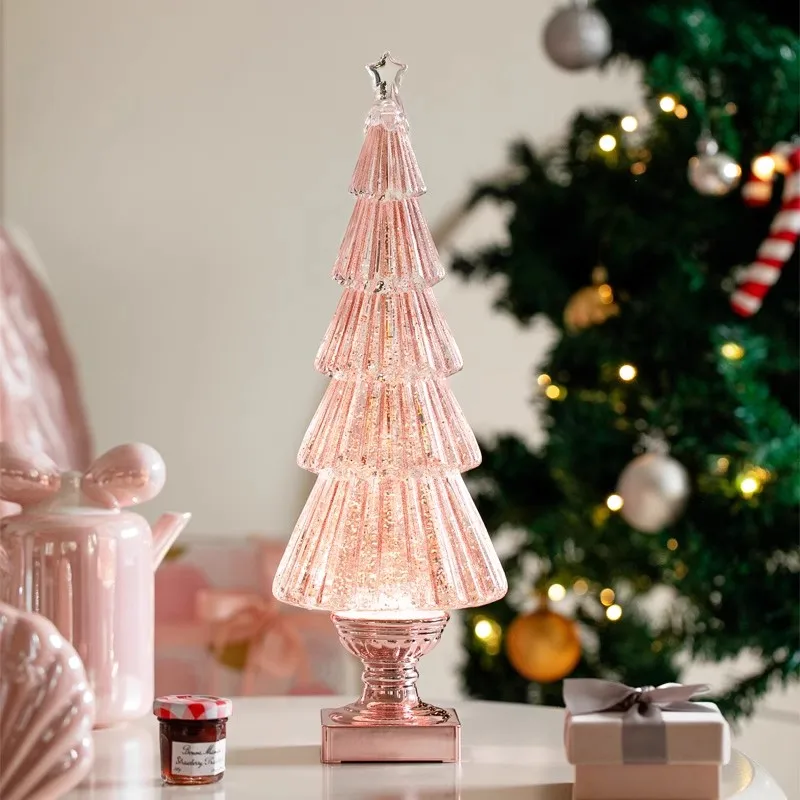 Christmas Tree Christmas Supplies Ornament Crystal Ball Glowing Children Birthday Gift Music Box Girl Night Light Home Products