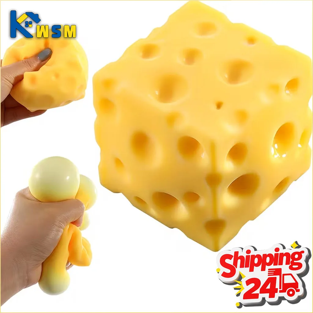 1-20PCS Mini Cheese Squishy Toy Soft Foam Stress Relief Fidget for Adults Classroom Reward Party Favor Gifts