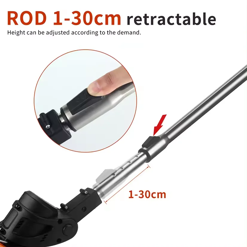 AKX Multifunction Cordless Weed Eater Pole Saw Power Grass Trimmer String Trimmer Folding Handle High Torque Wheel DIY